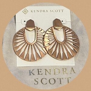Kendra Scott Rose Gold Fan Cutout Drop Earrings